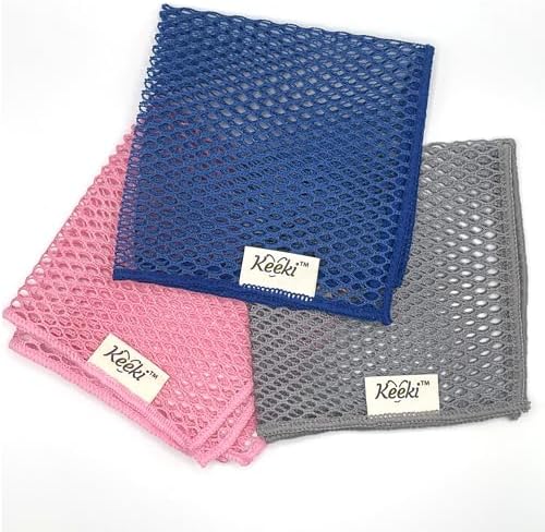 Reusable Beeswax Lined Bread Bag (Pink) & Non-Scratch Mesh Cleaning Cloth – Bread Storage & Kitchen Cleanup Bundle – 2-Piece Set