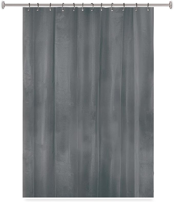 Splash Home PEVA 4 Gauge Motto Curtain Design, For Bathroom Shower and Bathtubs, Free of PVC, Chlorine and Chemical Smell, 100% Waterproof 70 x 72 Inch - Charcoal