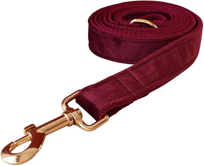 Velvet Dog Collar and Leash Set with Quick Release Metal Buckle | Bright & Stylish Leash and Collar Set, Soft Heavy Duty Pet Collars Adjustable for Samll Medium Large Dogs or Cats