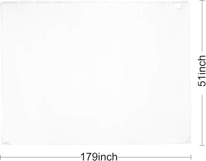 Barossa Design Fabric Snap-in Replacement Liner 179" W x 51" H Wrap Around - Hotel Style Removable Liner with Magnets for Clawfoot Tub, Machine Washable & Water Repellent - White, 179x51
