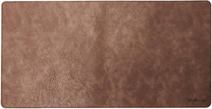 Imitation Crazy Horse Leather Desk Mat - Waterproof Desk Pad - Ideal for Large Mouse Pad and Desk Mats on Top of Desks (Chestnut+Chestnut, 25"*13")