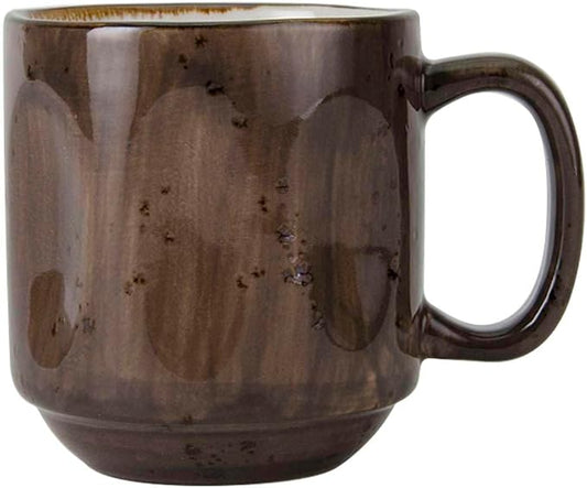 Tuxton Artisan Geode Geode Mushroom Reactive Natural 12-Ounce Stackable Yukon Mug, Case of 24, Brown; Scratch Resistant; Chip Resistant; Lead & Cadmium Free; Dishwasher, Microwave, Oven Safe