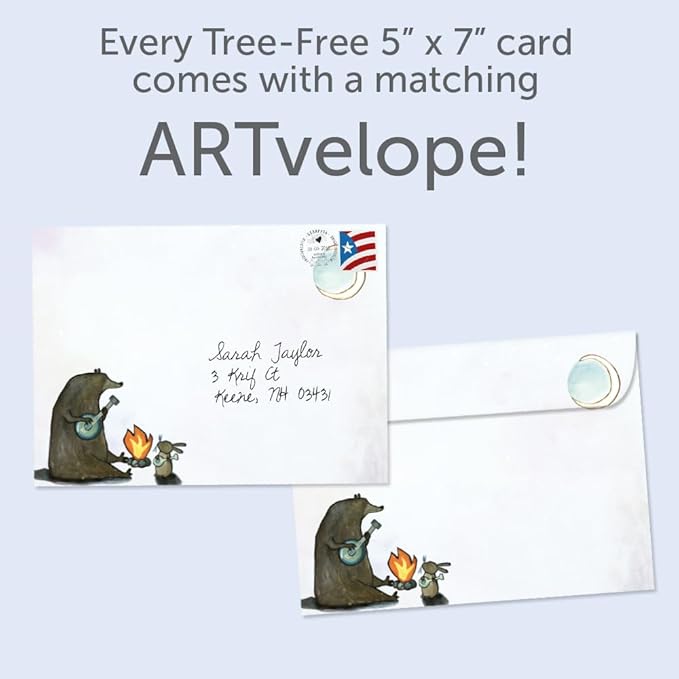 Tree-Free Greetings - Winter Solstice Greeting Card - Artful Designs - 1 Card + Matching Envelope - Made in USA - 100% Recycled Paper - 5"x7" - And They Danced (GO65372)