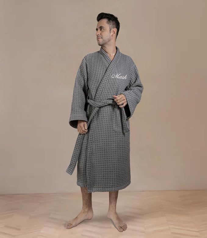 Luxury Organic Japanese Cotton Hotel & Spa Waffle Bathrobe for Men and Women (Hooded/Kimono)