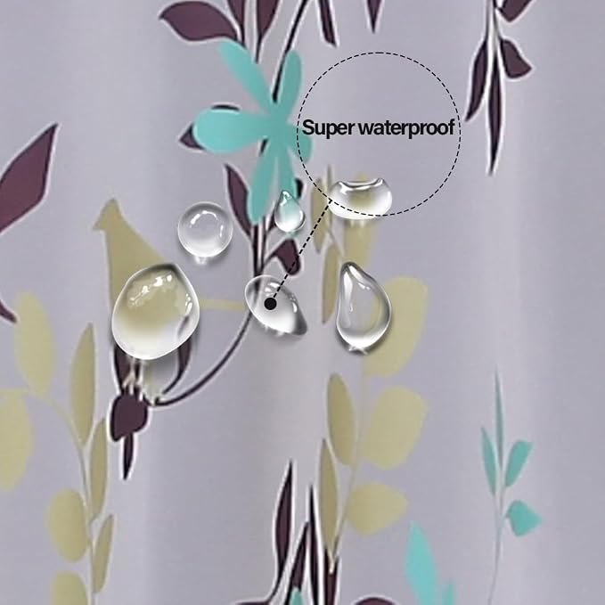Plastic Shower Liner - Premium PEVA 4G Shower Curtain Liner with Rustproof Grommets and 3 Weighted Magnets, Waterproof Shower Curtains for Bathroom (Coffee Tree)