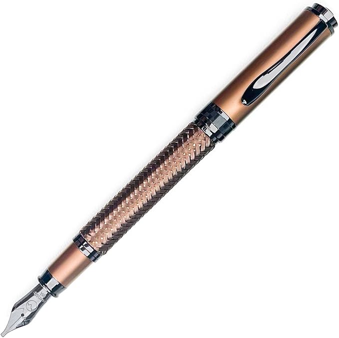 Monteverde Innova Formula M Fountain Pen, Bronze - Broad Nib, Durable PVD Coating, Refillable, JoWo Stainless Steel Nib, Premium Gift Box