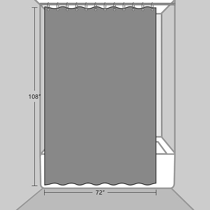 EurCross 72 x 108 inch Extra Long Clear Shower Curtain Liner with 5 Magnets,PVC Free Thick EVA Shower Liner, Heavy Duty Weighted Clear Shower Curtain for Bathroom 108 inch Length
