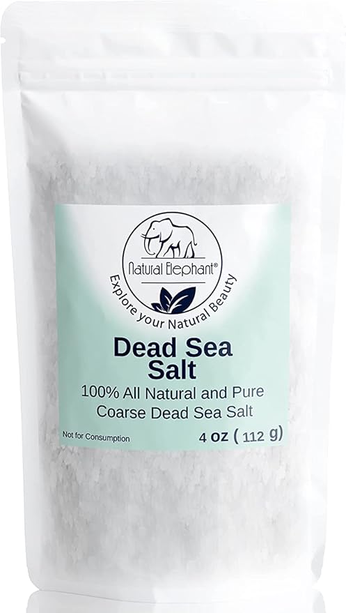 Natural Elephant Dead Sea Bath Salt | 4oz Trial Size | 100% Natural and Pure | Coarse Grain | Ideal for Baths and Soaks