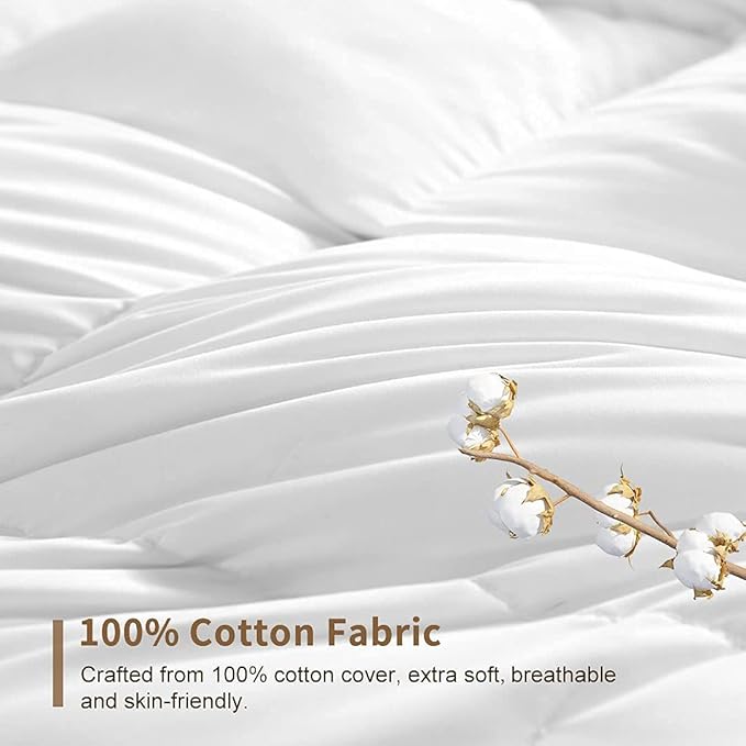 DWR 100% Cotton Fabric Covered Down Alternative Comforter| Lightweight, California King (102x94)