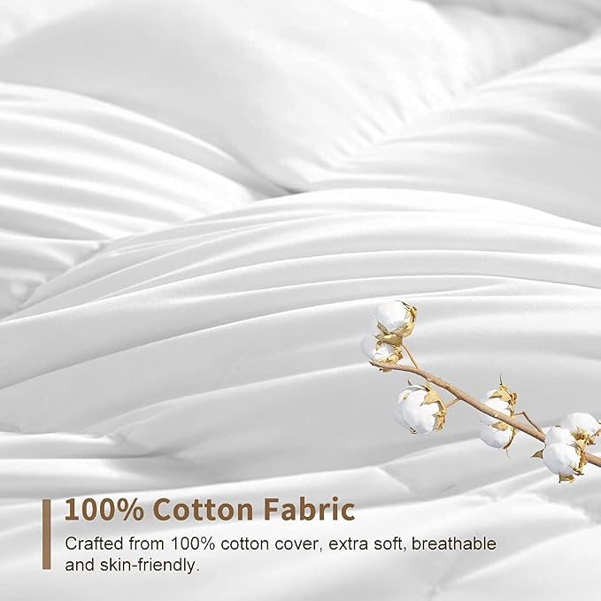 DWR 100% Cotton Fabric Covered Down Alternative Comforter| All-Season Weight, California King (102x94)
