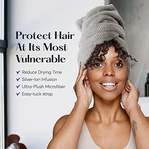 Sutera Silverthread Hair Wrap | Soft, Lightweight, & Quick-Drying | Helps Control Frizz & Maintain Freshness Overnight | Breathable, Moisture-Wicking Fabric for Healthy Shine