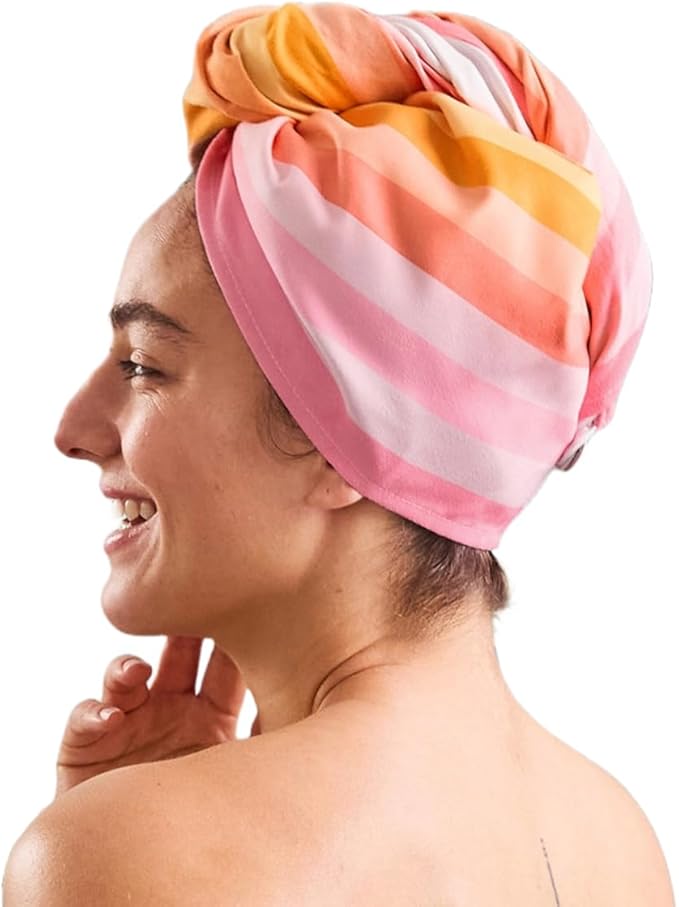 Dock & Bay Turban Hair Towel - for Home & The Beach - Super Absorbent, Quick Dry - Miami Morning