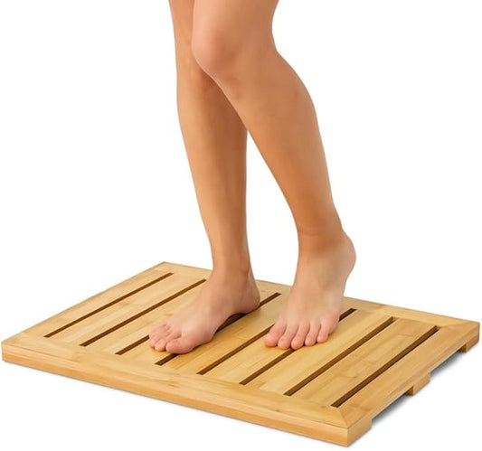 Bamboo Bath Mat, Non Slip Bath Mat, Bath Furniture, Bathroom Accessory, Natural Bamboo Furniture, Floor Mat for Spa & Sauna, Bamboo Mat for Indoor & Outdoor Spaces, Minimalist.