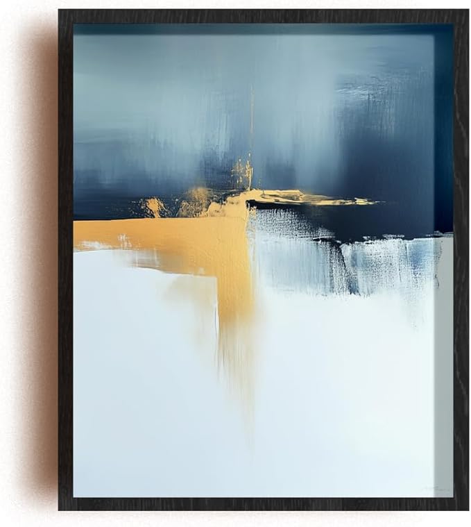 (Unframed) (16x20 Inch) Matte Wall Art Print Of Minimalist Abstract in Golden Highlights - Eco-Friendly Poster, Custom Decor for Home, Office, Bedroom, Bath Room, Living Room, Dining Room, Made in US