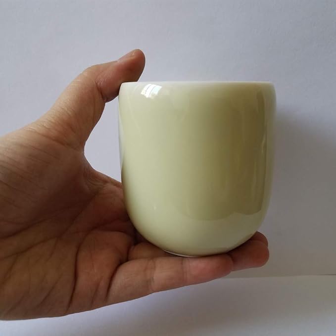 TeaCups Handmade Celadon Ceramic 5oz Japanese Style Coffee Cup Porcelain Mugs for Tea and Beer (1, Yellow)