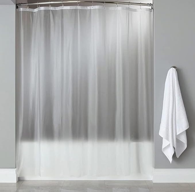 Dependable Industries inc. Essentials Vinyl Shower Curtain Liner 3 Guage Reinforced with 12 Metal Grommets Magnetized Bottom 70" x 72" Frosted Clear