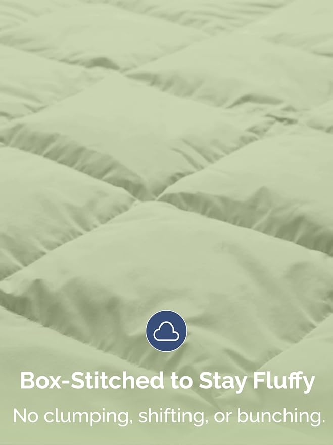 Full Size, Emerald/Light Sage Green Alternative Down Comforter - Warm & Breathable Hotel Quality Bedding for Men, Women, Kids & Teens - All Season Oversized Cooling Microfiber Duvet Insert Comforter