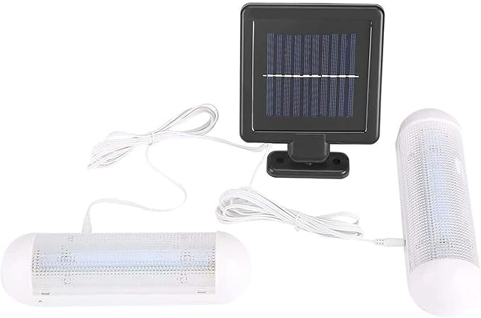 Split Solar Powered Shed Light, Rechargeable Indoor Solar Powered Light with On Off Switch, Bright Outdoor Solar Lights for Shed Interior Garden Greenhouse Corridor Garage