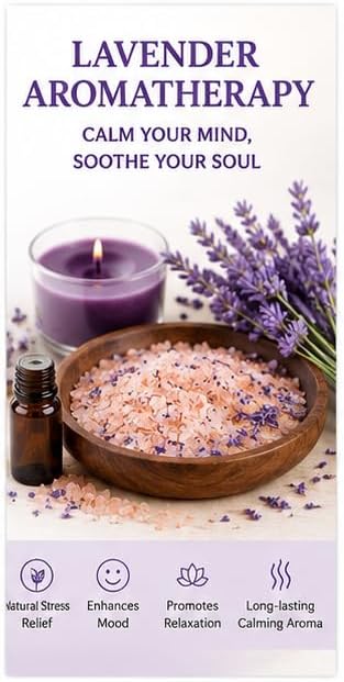 Himalayan Bath Salt with Lavender Petals, Essential Oil & Epsom Salt– 170 Grams, Detox & Wellness