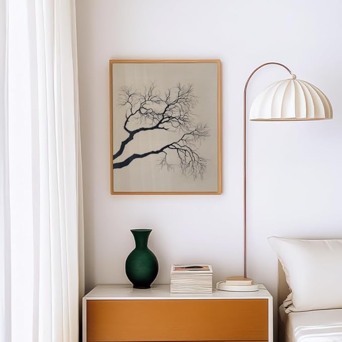 (Unframed) (16x20 Inch) Matte Wall Art Print Of Minimalist Line Embroidery of a Tree Branch - Eco-Friendly Poster, Custom Decor for Home, Office, Bedroom, Bath Room, Living Room, Dining Room, Made in