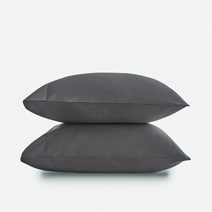 DOZ by SIJO Pillowcase Set, 100% Viscose derived from Organically Grown Bamboo, Buttery Soft, Silky, Breathable, Cooling, Oeko-TEX, High GSM, 2-Pack, Envelope Closure (King, Storm)
