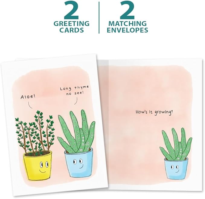 Tree-Free Greetings Thinking Of You Greeting Card,Eco Friendly,Made in USA,100% Recycled Paper,5"x7", Aloe Thyme (GT61279)