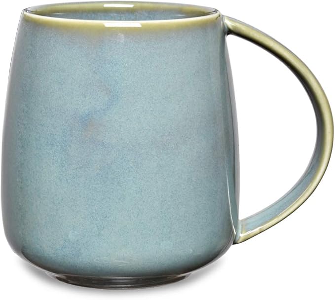 Bosmarlin Matte Ceramic Coffee Mug, Tea Cup for Office and Home, 13 oz, Dishwasher and Microwave Safe, 1 Pack (Sage Green(Glossy))