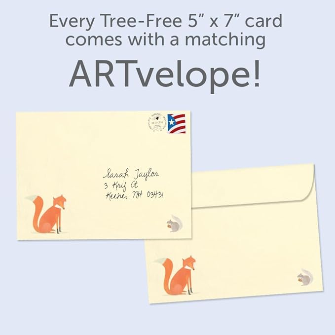 Tree-Free Greetings - Birthday Cards - Artful Designs - 1 Card + Matching Envelope - Made in USA - 100% Recycled Paper - 5"x7" - Wild and Free Woodland (GO65476)