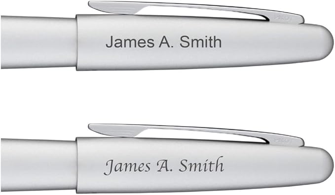 Goldspot Personalized Pilot Metropolitan Animal Python Fountain Pen in Custom Engraved Pen in Matte Silver