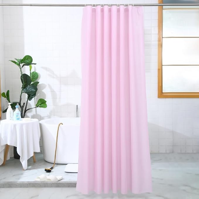 Shower Curtain Liner, 72" W X 72''H - PVC-Free, 6G PEVA Shower Curtain with 12 Rust Proof Grommets and Magnet-Weighted Bottom Hem - Moisture Stain Proof Shower Curtain Liner (Pink)
