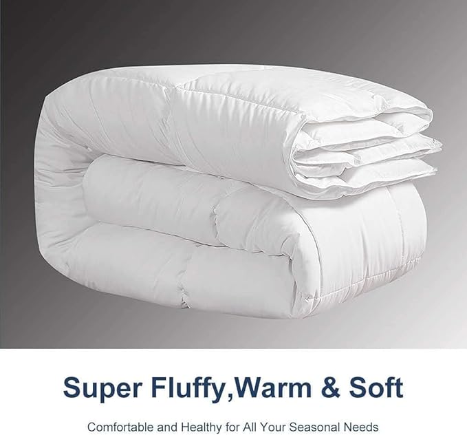 ACCURATEX Duvet Insert King Comforter - 400GSM Fluffy Down Alternative Fill Hotel Collection Heavyweight Comforter,Soft Warm Thick Duvet for Winter, 8 Corner Tabs - Machine Washable,White,104x90