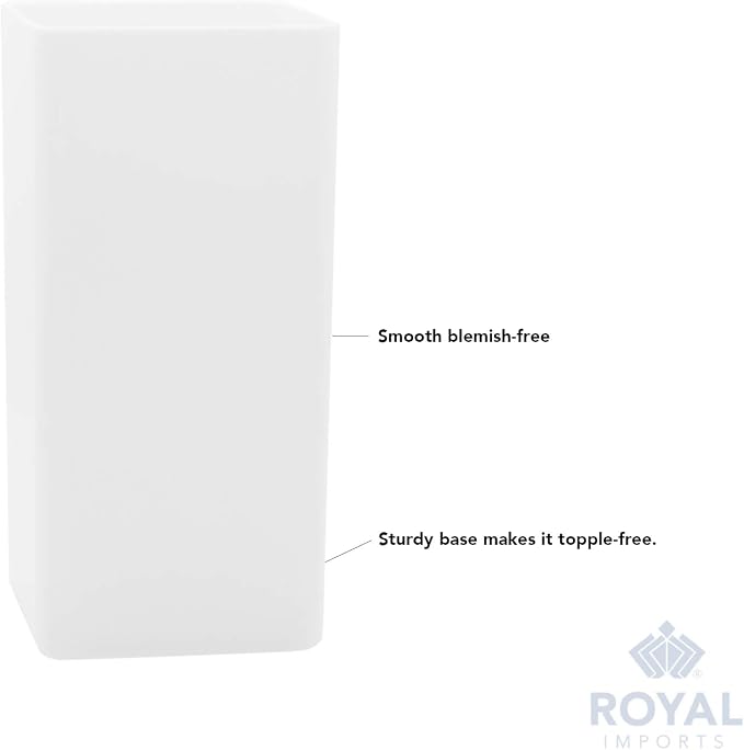 Royal Imports Flower Vase Acrylic Tall Rectangle - Decorative Centerpiece for Home or Wedding - Non Breakable Plastic, 5" X10 - White