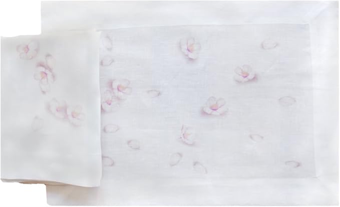 Huddleson Blossom Print Italian Linen Napkin (Set of Four) Luxury Made in US