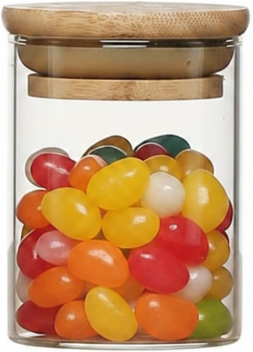 Borosilicate Glass Storage Jar with Bamboo Lid, Airtight Dry Food Canister for Kitchen Pantry & Countertop Organization