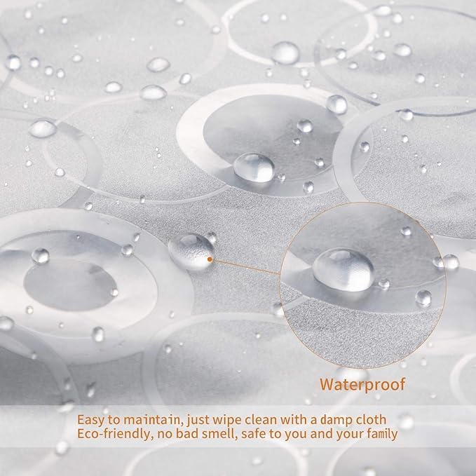 PEVA Shower Curtain Liner BaJiaoYe for Bathroom Shower Curtain,72" x 72 (Frosted Bubble)