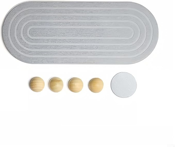 FABULETTA Diatomaceous Earth Soap Dish Tray – 30 x 10 cm Absorbing Drying Mat for Sink & Bathroom Organizer, Natural Diatomite with Wo