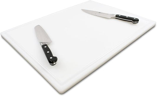 Thirteen Chefs 24 x 18 Inch Cutting Board with Juice Groove for Meat, BBQ, Grilling - 3/4" Thick HDPE Plastic - Extra Large, Heavy 11 Pound for Carving