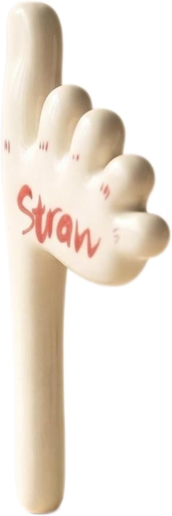 Funny Ceramic Foot Straw (Red pattern) | ceramic foot straw funny coffee straw cute toes straw