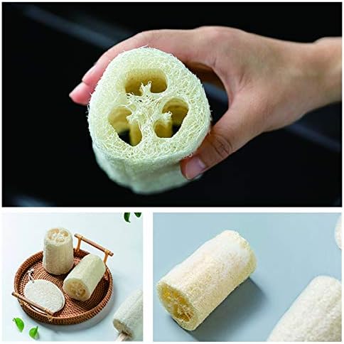 pisdoplop Natural Loofah Exfoliating Body Sponge Scrubber, 5 inch-Long Organic Loofa Luffa Plant-Based for Men & Women Skin Care Bath Shower Cleaning, Natural Sponges for Dishes