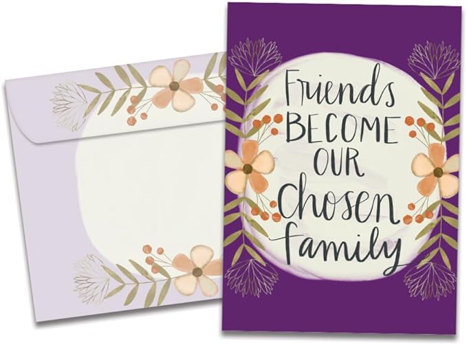 Tree-Free Greetings - Birthday Card - Artful Designs - 1 Card + Matching Envelope - Made in USA - 100% Recycled Paper - 5 x 7 - Chosen Family (GO65247)