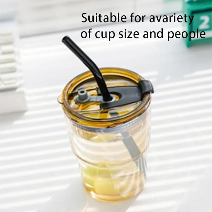 5 Pcs Silicone Straw Tips Food Grade Rubber Flex Elbow Covers Reusable Silicone Tips for Stainless Steel Metal Straws, 5/16IN Wide (8mm Outer Diameter), Black