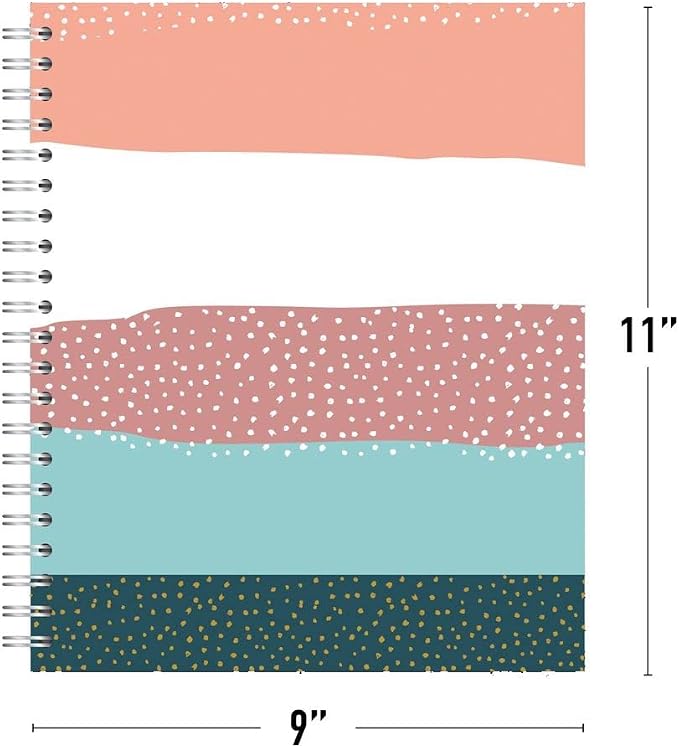 Case of 24, Large Spiral Bound Notebooks,Sustainability Designed, 9”x 11", 70 sheets (140 pages) 100% Recycled College Ruled Pages, Vegan, 4 Cover Designs, Made in USA, White (12600cs)