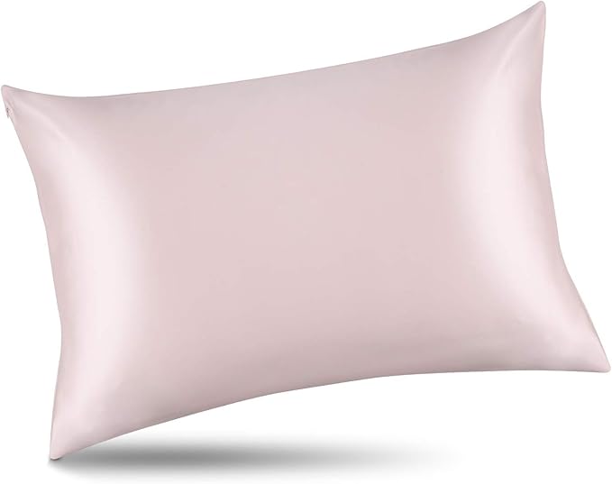 ALASKA BEAR 200% Good for You Silk Pillowcase for Hair and Skin Care Soft Pillow Case with Random Color Scrunchie Gift Set King (1pc, Soft Pink)
