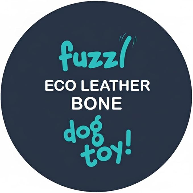 Fuzzl Large Leather Bone Dog Toy Natural and Tough Dog Toys - Long Lasting Chew Toys for Aggressive Chewers - Strong Dog Toy for Dogs and Puppy