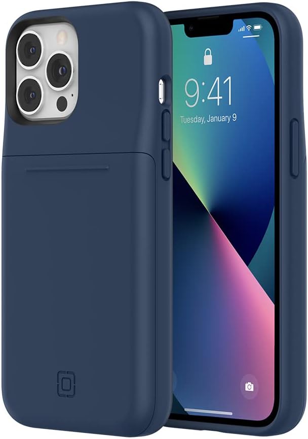 Incipio Stashback Wallet Case for iPhone 13 Pro Max – Slim Dual-Layer Protective Case with 12ft Drop Protection, Slide-Out Card Storage, Shock-Absorbing, Scratch-Resistant Design - Midnight Navy