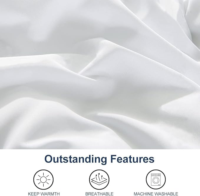 ACCURATEX Duvet Insert Twin Comforter - 400GSM Fluffy Down Alternative Hotel Collection Heavyweight Comforter, Soft Warm Thick Duvet for Winter, 8 Corner Tabs - Machine Washable,White,68x88