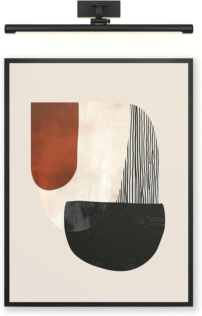 Moonow7 Modern Abstract Geometric Print, Minimalist Aesthetic Wall Art in Terracotta and Black for Living Room, Bedroom, Entryway, and Office, Oversized Poster, Unframed Size 24x36” / 60x90 cm