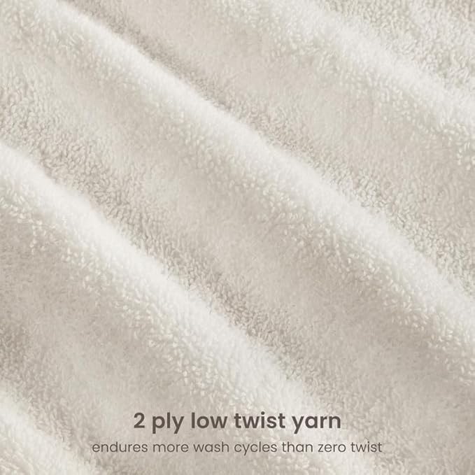 BIOWEAVES 100% Organic Cotton Bath Sheet Set of 2 | Soft Oversized Bath Towels | 700 GSM Premium Bath Towel Sheet Set GOTS Certified - Ivory
