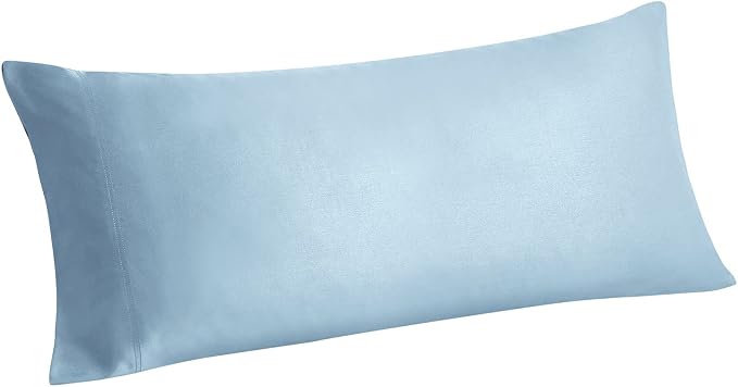 BEDELITE Body Pillow Case Cover, Rayon Made from Bamboo, Cooling Body Pillow Cover for Hot Sleepers and Night Sweats, Breathable & Silky Soft Full Long Pillow Case (Blue, 20x54 Inches)
