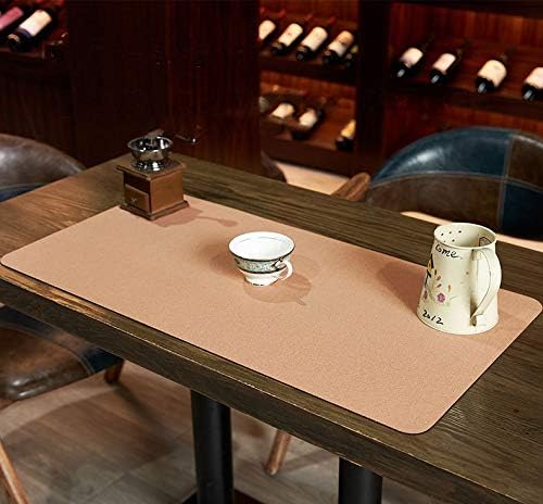 Ruby Lil Natural Cork & Leather Desk Writing Mat, Dual Use Desk Matt for Desktop,Multifunctional Office Desk Pad, PU Leather Mouse Pad,Pink,35"x 18"